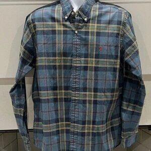 Polo Ralph Lauren Pony Tartan Plaid Oxford Long Sleeve Classic Fit Shirt